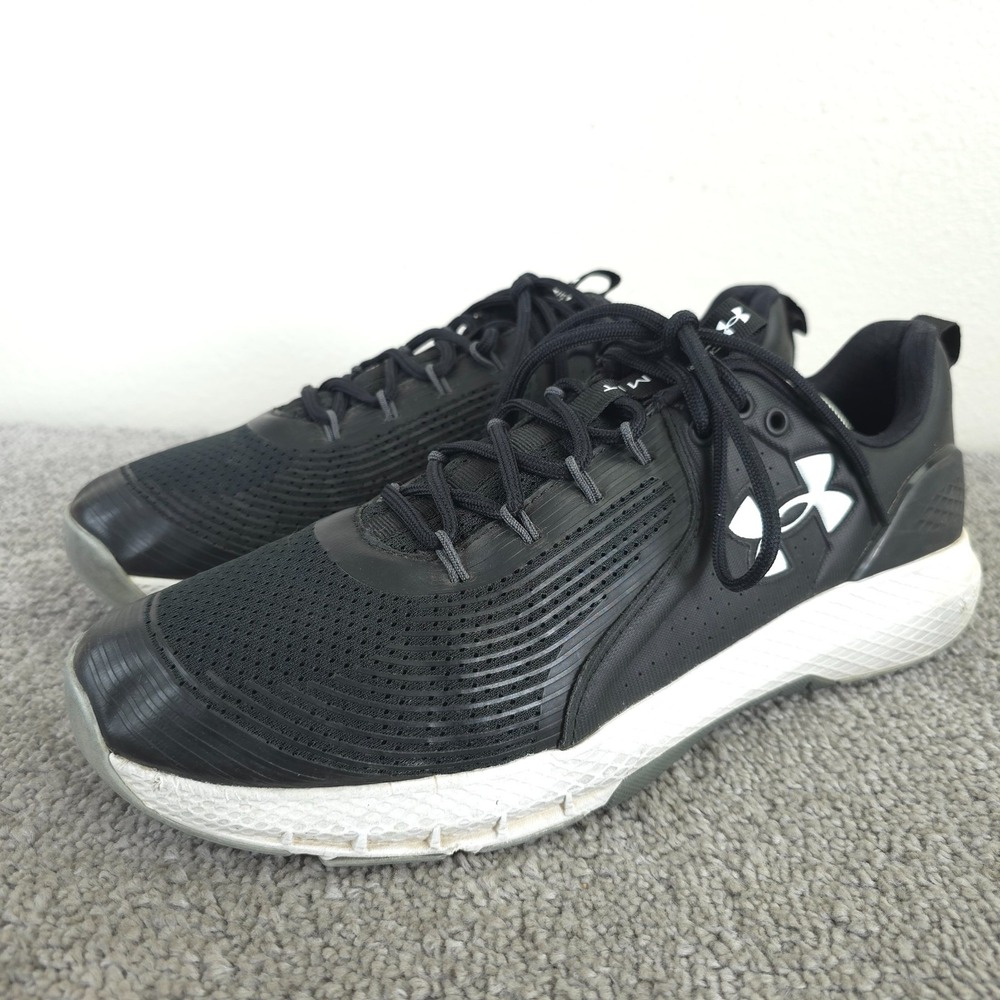 Under Armour Charged Commit TR 3 Mens Size 12 Black White Cross Trainers 3023703